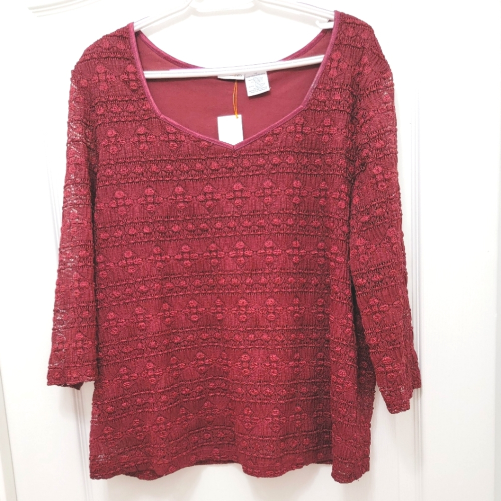 `T25477 East 5th Woman Burgundy Top
